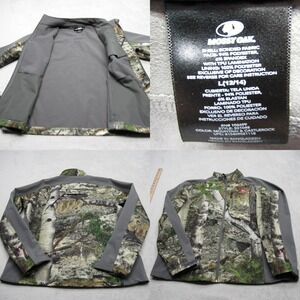 Mossy Oak Jacket Womens Large Gray Camouflage Scent Factor Full Zip Outdoor‎